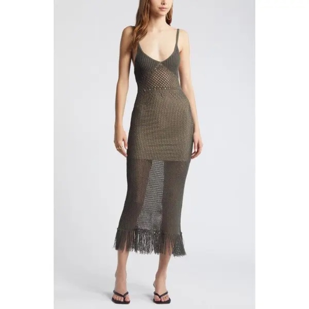 OPEN EDIT 
Open Stitch Sleeveless Maxi Sweater Dress